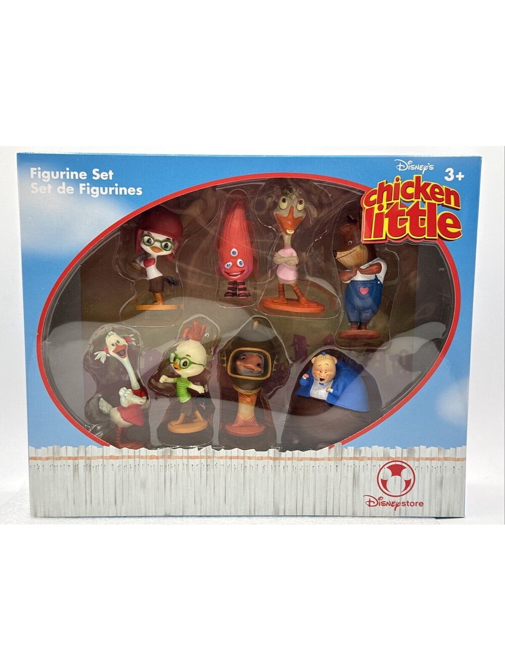 2005 Disney Store Chicken Little Figurine 8 Piece PVC Mini Figures Set Vintage